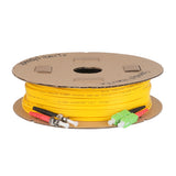 Ultra Low Loss 0.1dB SC/APC to ST/UPC Single-mode Duplex Fiber Patch Cable | Corning SMF-28 Ultra Fiber | Red and Black Boots | OS1/OS2 Compatible | OFNR Jacket