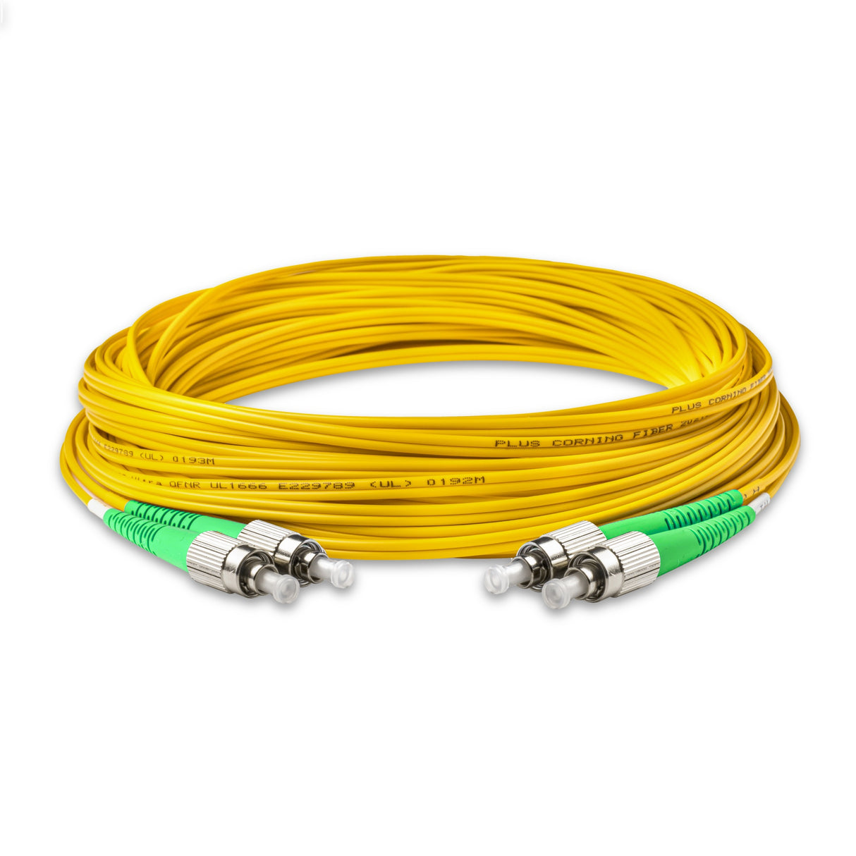 0.2dB FC/APC to FC/APC Single-mode Duplex Fiber Patch Cable | Corning SMF-28 Ultra Fiber | OS1/OS2 Compatible | OFNR Jacket