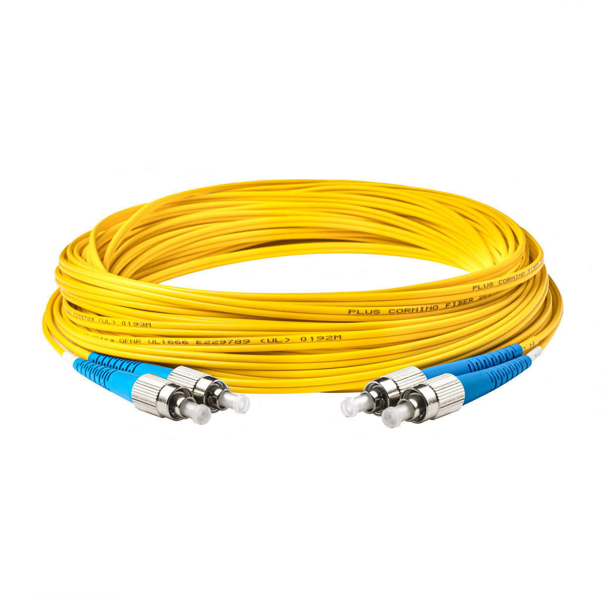 0.2dB FC/UPC to FC/UPC Single-mode Duplex Fiber Patch Cable | Corning SMF-28 Ultra Fiber | OS1/OS2 Compatible | OFNR Jacket