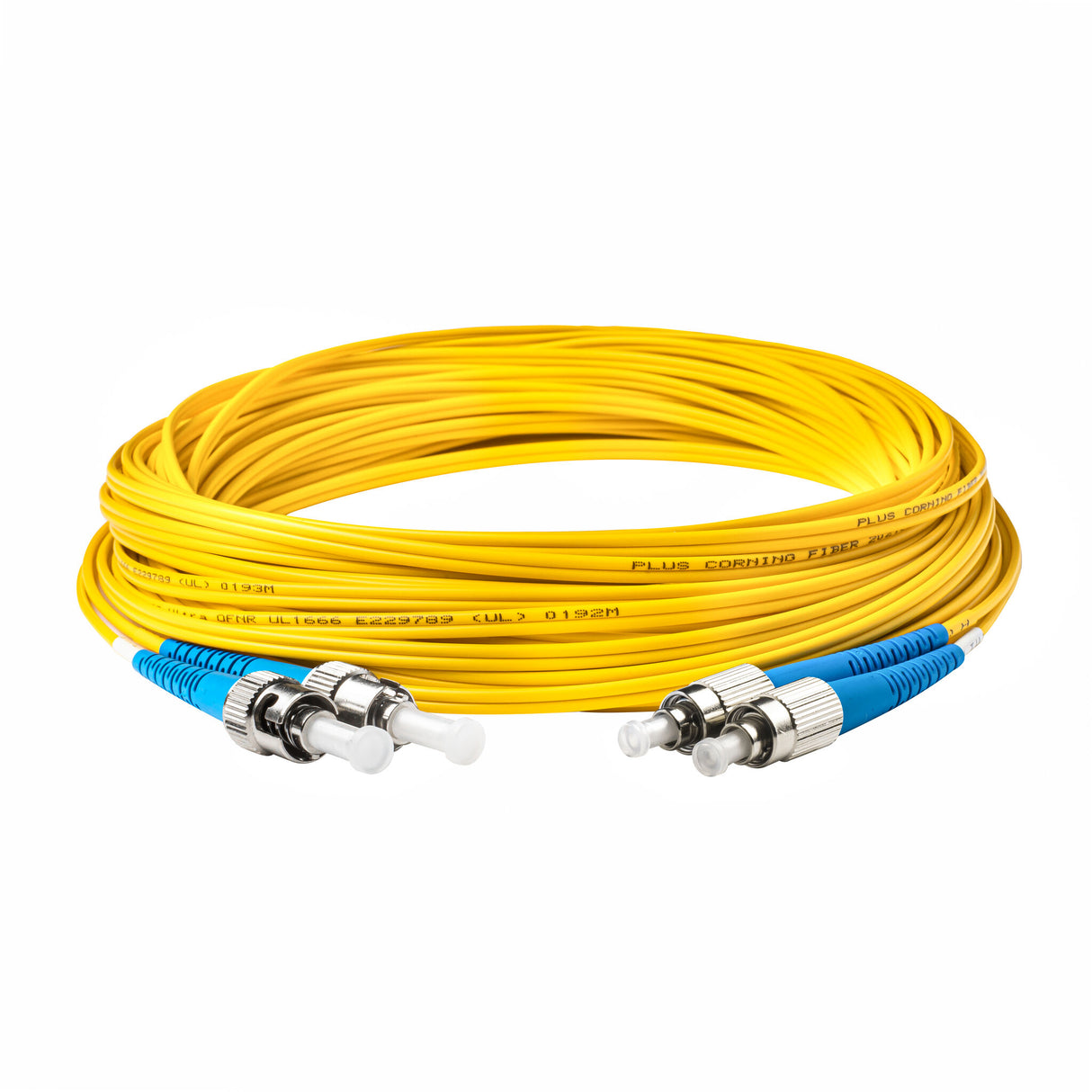 0.2dB ST/UPC to FC/UPC Single-mode Duplex Fiber Patch Cable | Corning SMF-28 Ultra Fiber | OS1/OS2 Compatible | OFNR Jacket