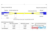 Ultra Low Loss 0.1dB LC/UPC to SC/UPC Single-mode Duplex Fiber Patch Cable | Corning SMF-28 Ultra Fiber | Blue and White Boots | OS1/OS2 Compatible | OFNR Jacket