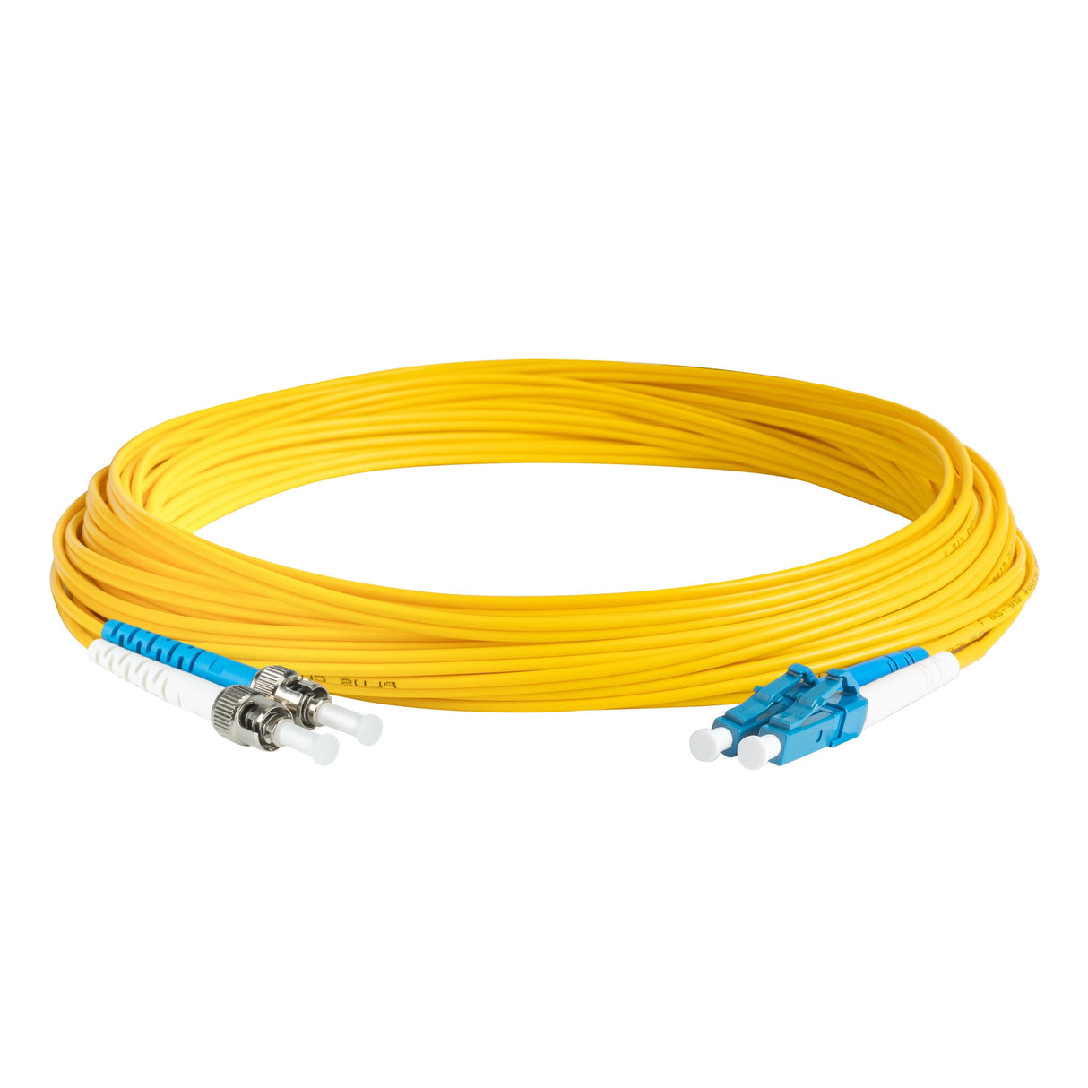 TAA Compliant Fiber Patch Cable | 0.2dB LC/UPC to ST/UPC Single-mode Duplex | Corning SMF-28 Ultra Fiber | OS1/OS2 Compatible | OFNP Jacket