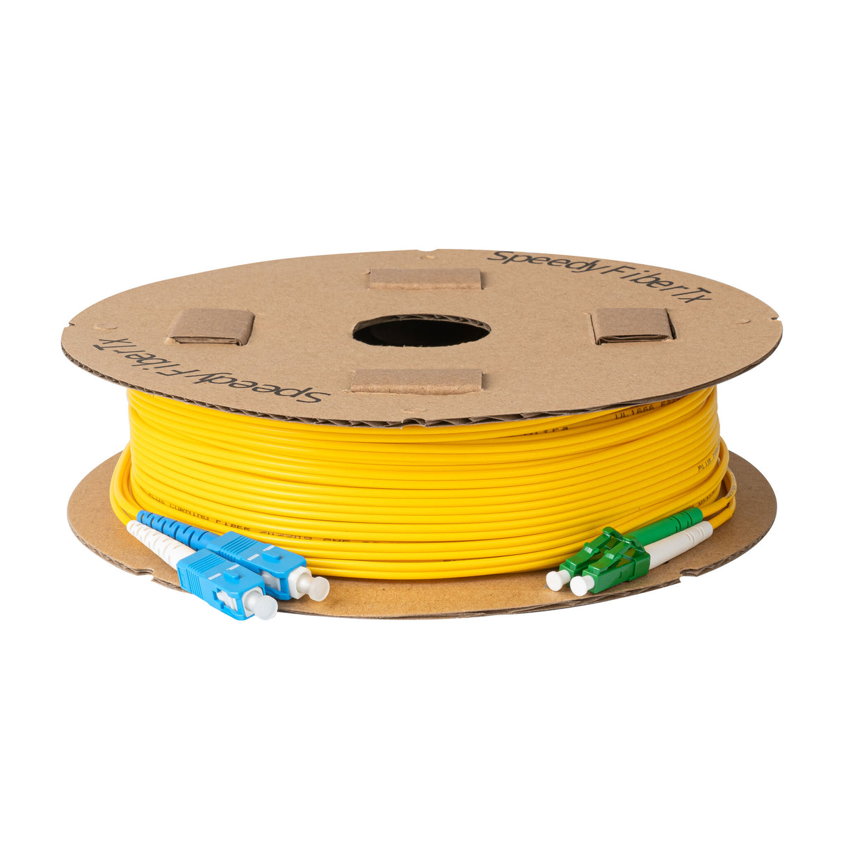 TAA Compliant Fiber Patch Cable | 0.2dB LC/APC to SC/UPC Single-mode Duplex | Corning SMF-28 Ultra Fiber | OS1/OS2 Compatible | OFNP Jacket