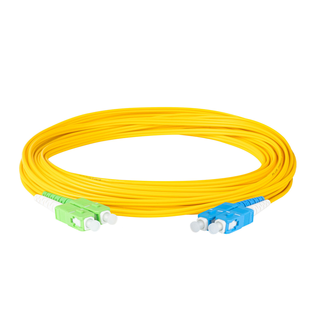 TAA Compliant Fiber Patch Cable | 0.2dB SC/APC to SC/UPC Single-mode Duplex | Corning SMF-28 Ultra Fiber | OS1/OS2 Compatible | OFNP Jacket