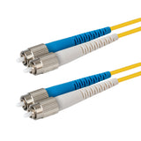 0.2dB FC/UPC to FC/UPC Single-mode Duplex Fiber Patch Cable | Corning SMF-28 Ultra Fiber | Blue and White Boots | OS1/OS2 Compatible | OFNR Jacket