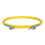 Ultra Low Loss 0.1dB ST/UPC to FC/UPC Single-mode Duplex Fiber Patch Cable | Corning SMF-28 Ultra Fiber | Blue and White Boots | OS1/OS2 Compatible | OFNR Jacket