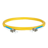 Ultra Low Loss 0.1dB ST/UPC to ST/UPC Single-mode Duplex Fiber Patch Cable | Corning SMF-28 Ultra Fiber | Blue and White Boots | OS1/OS2 Compatible | OFNR Jacket