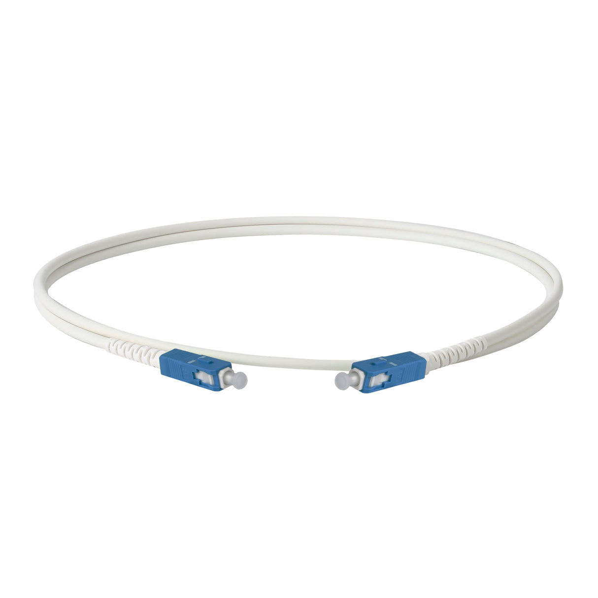 Low Loss 0.15dB SC / UPC to SC / UPC Single-mode Simplex Armored Fiber Patch Cable | Corning ClearCurve® LBL G657A2 Fiber | Ø3 mm White OFNP Jacket