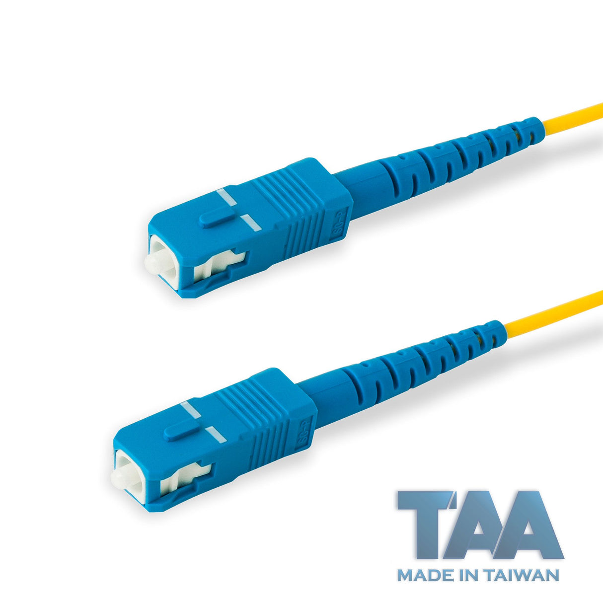 TAA Compliant Fiber Patch Cable | 0.2dB SC/UPC to SC/UPC Single-mode Simplex | Corning SMF-28 Ultra Fiber | OS1/OS2 Compatible | OFNP Jacket