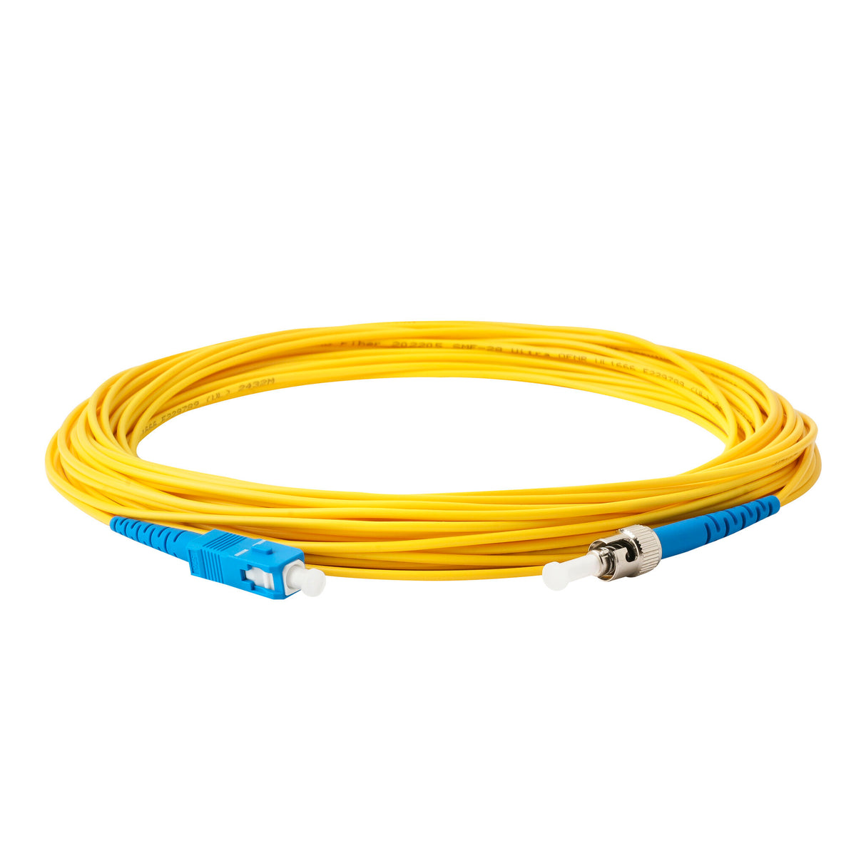 0.2dB Slim SC/UPC to ST/UPC Single-mode Simplex Fiber Patch Cable | Corning SMF-28 Ultra Fiber | OS1/OS2 Compatible | OFNR Jacket