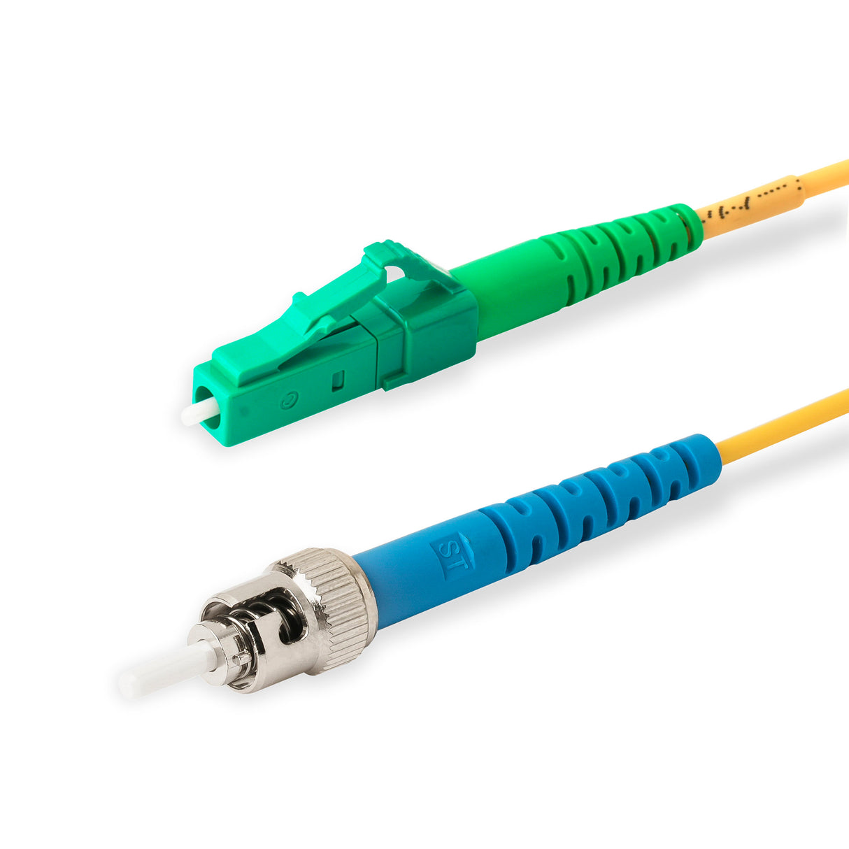 Low Loss 0.15dB LC/APC to ST/UPC Single-mode Simplex Fiber Patch Cable | Corning SMF-28 Ultra Fiber | OS1/OS2 Compatible | OFNR Jacket