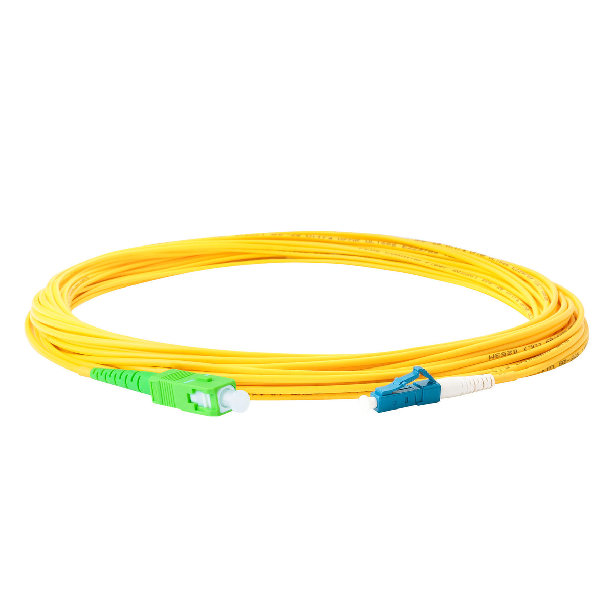 0.2dB Slim SC/APC to LC/UPC Single-mode Simplex Fiber Patch Cable | Corning SMF-28 Ultra Fiber | OS1/OS2 Compatible | OFNR Jacket