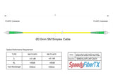 Ultra Low Loss 0.1dB Slim FC/APC to FC/APC Single-mode Simplex Fiber Patch Cable | Corning SMF-28 Ultra Fiber | OS1/OS2 Compatible | OFNR Jacket