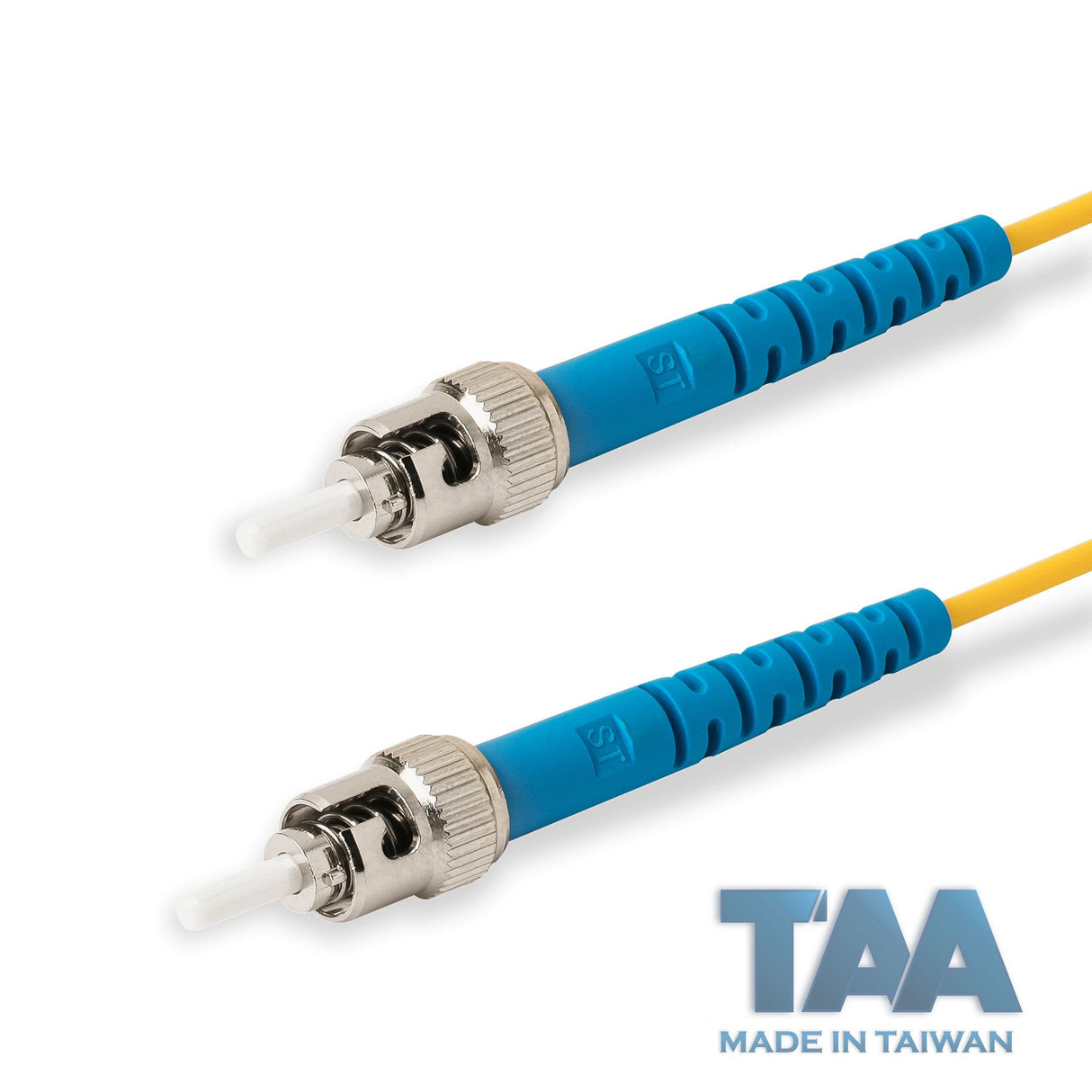 TAA Compliant Fiber Patch Cable | 0.2dB ST/UPC to ST/UPC Single-mode Simplex | Corning SMF-28 Ultra Fiber | OS1/OS2 Compatible | OFNR Jacket