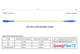 0.2dB Slim SC/UPC to ST/UPC Single-mode Simplex Fiber Patch Cable | Corning SMF-28 Ultra Fiber | OS1/OS2 Compatible | OFNR Jacket