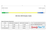0.2dB Slim SC/APC to FC/UPC Single-mode Simplex Fiber Patch Cable | Corning SMF-28 Ultra Fiber | OS1/OS2 Compatible | OFNR Jacket