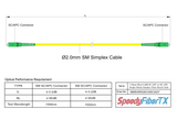 0.2dB Slim SC/APC to SC/APC Single-mode Simplex Fiber Patch Cable | Corning SMF-28 Ultra Fiber | OS1/OS2 Compatible | OFNR Jacket
