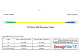 0.2dB Slim FC/APC to FC/UPC Single-mode Simplex Fiber Patch Cable | Corning SMF-28 Ultra Fiber | OS1/OS2 Compatible | OFNR Jacket