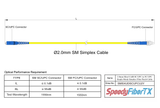 Ultra Low Loss 0.1dB Slim SC/UPC to FC/UPC Single-mode Simplex Fiber Patch Cable | Corning SMF-28 Ultra Fiber | OS1/OS2 Compatible | OFNR Jacket