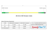 Ultra Low Loss 0.1dB Slim SC/APC to FC/APC Single-mode Simplex Fiber Patch Cable | Corning SMF-28 Ultra Fiber | OS1/OS2 Compatible | OFNR Jacket