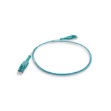 Easy-Pull Uniboot 0.2dB OM4 LC/UPC to LC/UPC Fiber Patch Cable | Corning OM4 Fiber | Aqua Connector | OFNP Jacket | Speedy Model A Easy-Pull Uniboot