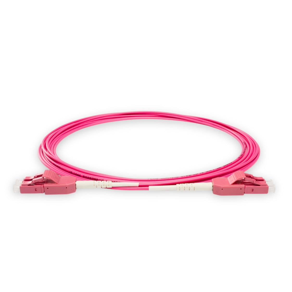 Uniboot 0.2dB OM4 LC/UPC to LC/UPC Fiber Patch Cable | Polarity Switchable | Corning OM4 Fiber | Magenta Connector | OFNR Jacket | Speedy Model A Uniboot