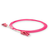 Uniboot 0.2dB OM4 LC/UPC to LC/UPC Fiber Patch Cable | Polarity Switchable | Corning OM4 Fiber | Magenta Connector | OFNR Jacket | Speedy Model A Uniboot