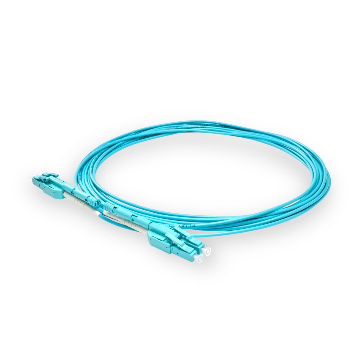 Push-Pull Tab Uniboot 0.2dB OM4 LC/UPC to LC/UPC Fiber Patch Cable | Polarity Switchable | Corning OM4 Fiber | Aqua Connector | OFNP Jacket | Speedy Model A Push-Pull Tab Uniboot