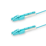 Push-Pull Tab Uniboot 0.2dB OM4 LC/UPC to LC/UPC Fiber Patch Cable | Polarity Switchable | Corning OM4 Fiber | Aqua Connector | OFNP Jacket | Speedy Model A Push-Pull Tab Uniboot