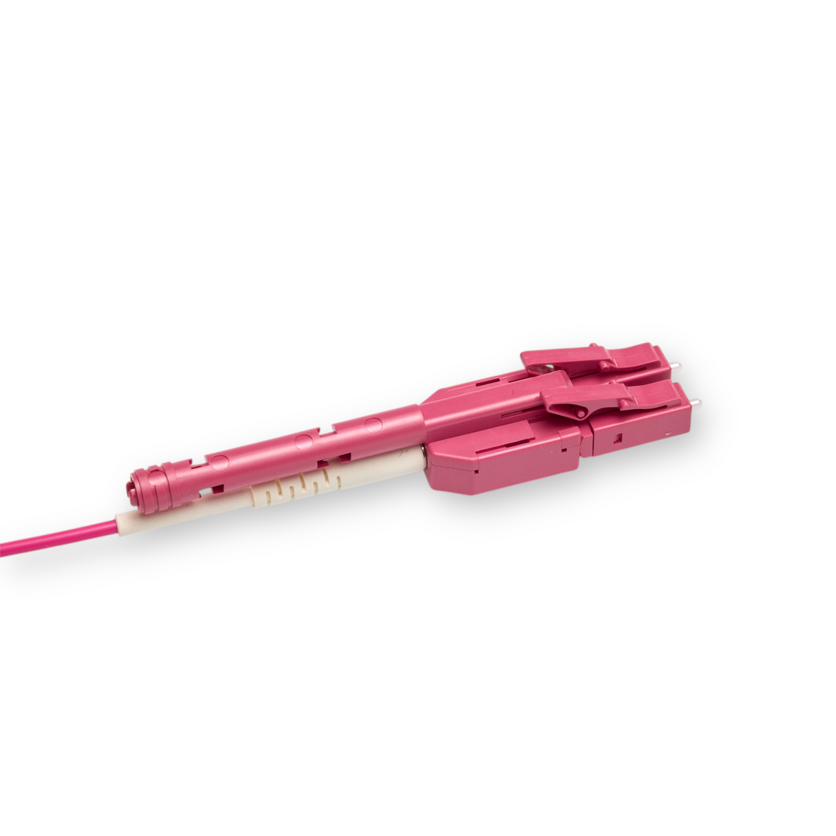 Push-Pull Tab Uniboot 0.2dB OM4 LC/UPC to LC/UPC Fiber Patch Cable | Polarity Switchable | Corning OM4 Fiber | Magenta Connector | OFNR Jacket | Speedy Model A Push-Pull Tab Uniboot