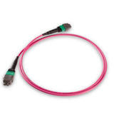 16-Fiber Elite Non-Pinned MTP/APC to Non-Pinned MTP/APC Jumper Cable | Corning ClearCurve OM4 Multimode Optical Fiber | Type B Crossover, Green MTP Connector, Magenta OFNP Cable Jacket