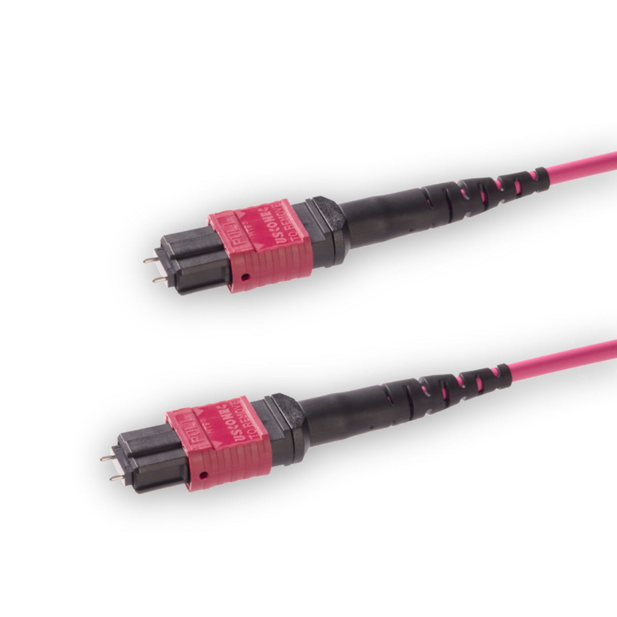 12-Fiber Elite Pinned MTP/UPC to Pinned MTP/UPC Jumper Cable | Corning ClearCurve OM4 Multimode Optical Fiber | Type A, Magenta MTP Connector, Magenta LSZH Cable Jacket