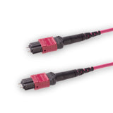 12-Fiber Elite Pinned MTP/UPC to Pinned MTP/UPC Jumper Cable | Corning ClearCurve OM4 Multimode Optical Fiber | Type A, Magenta MTP Connector, Magenta LSZH Cable Jacket